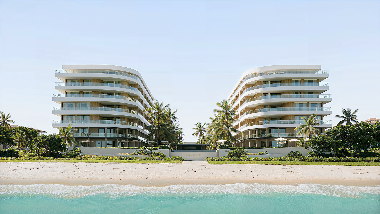 Luxury Palm Beach condo development on the beach
