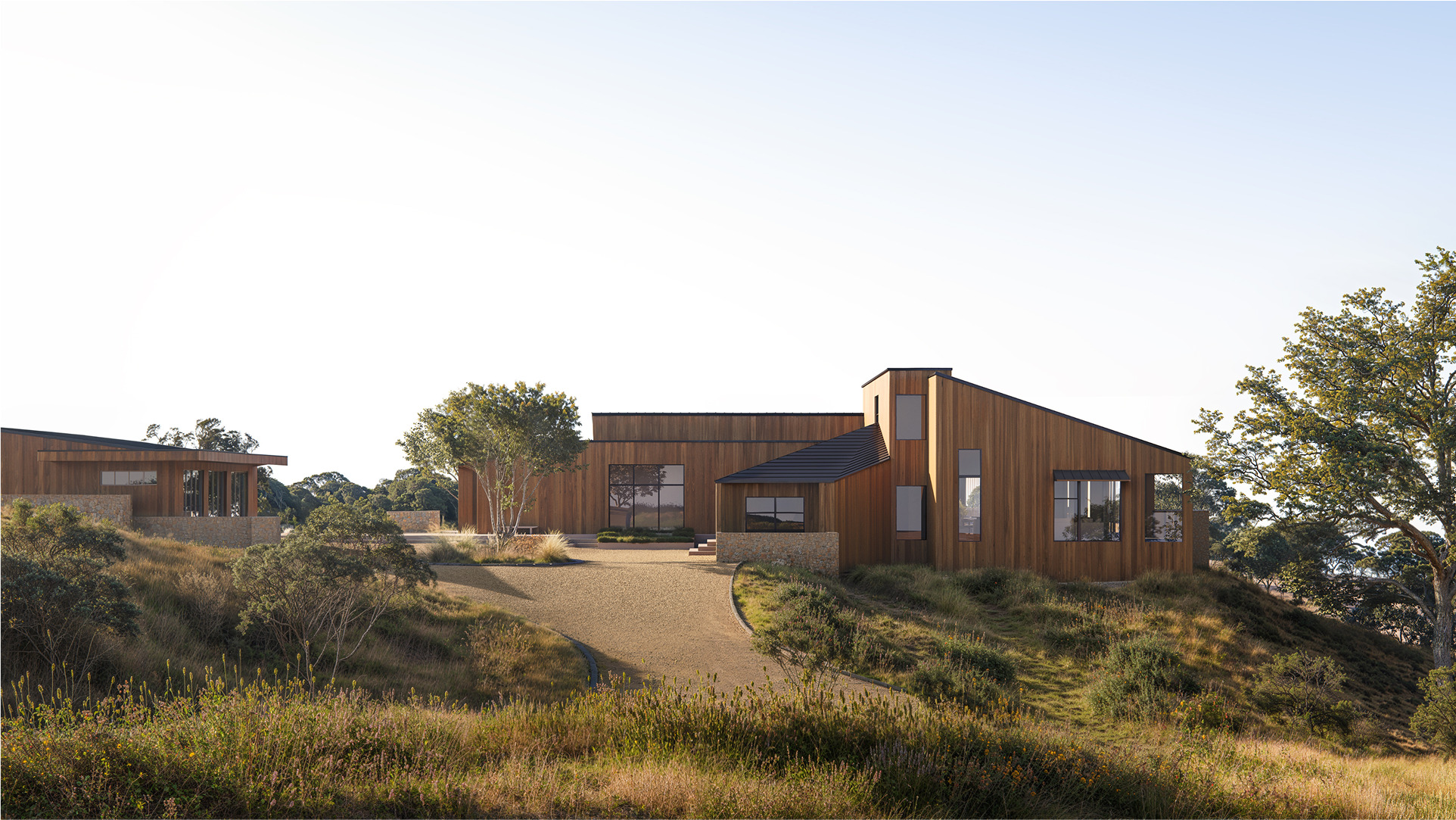 Modern wood home on a hillside, Chalk Hill case study