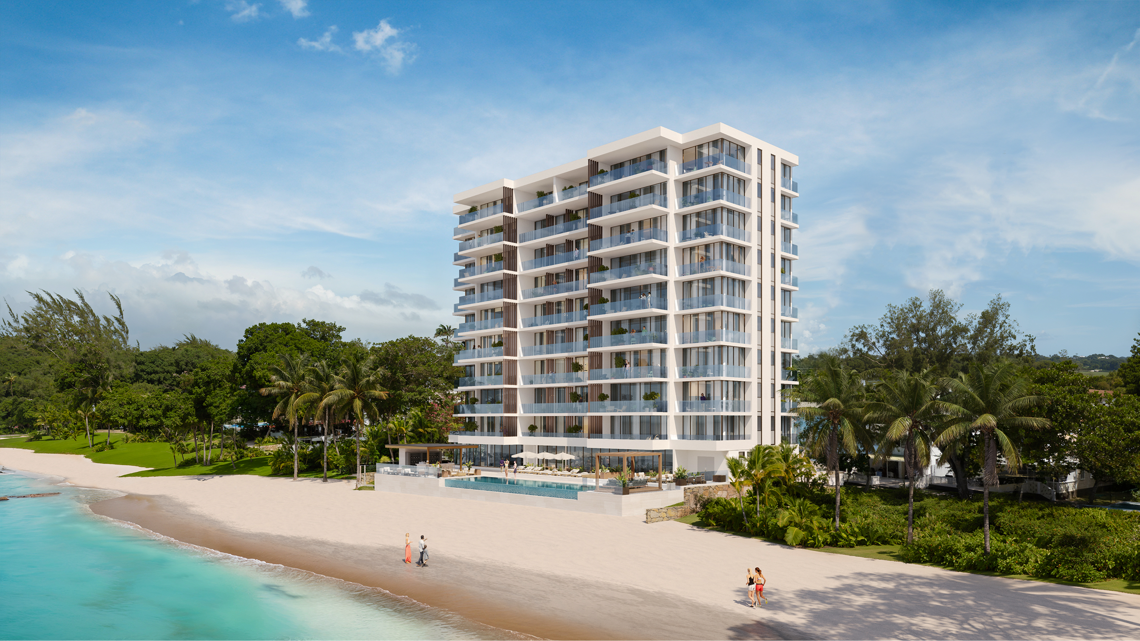 Luxury beachfront condos at One Carlisle Bay, Barbados. Ocean views and resort-style pool.